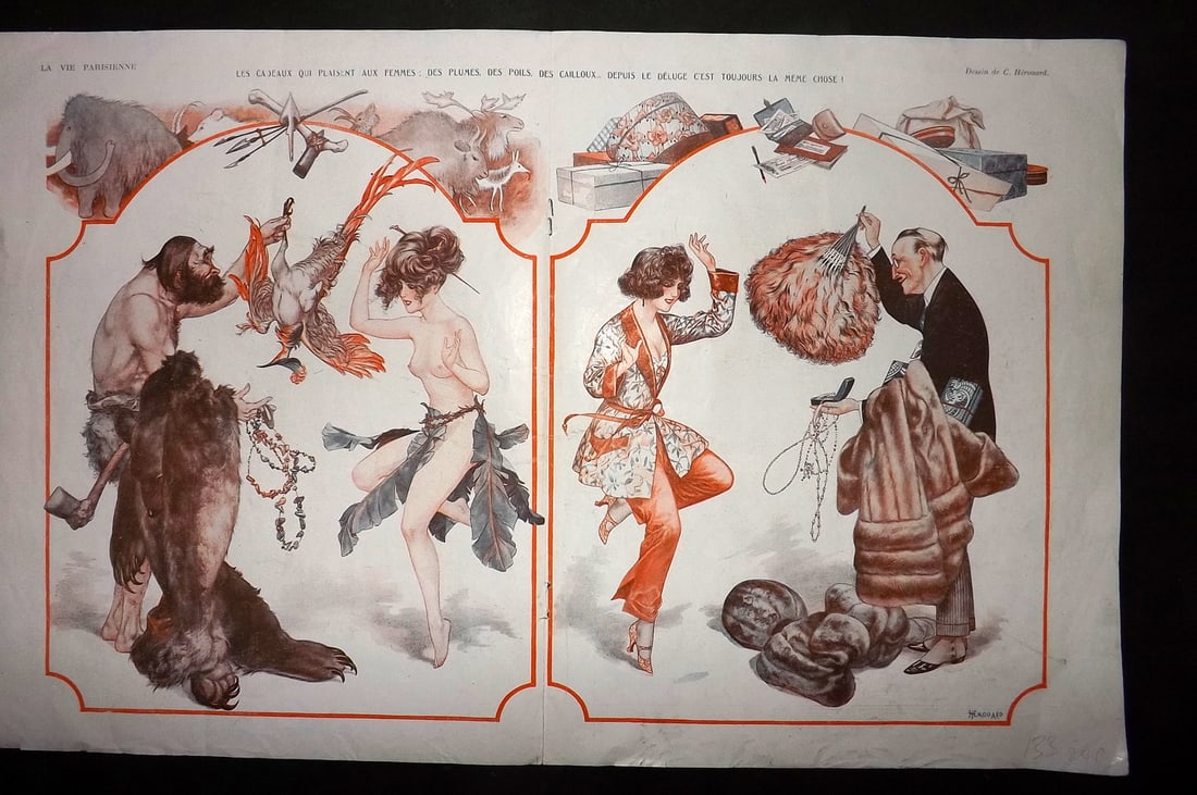 La Vie Parisienne 1920 Art Deco Double Print. Les Cadeaux qui Plaisent (1 of 1)
