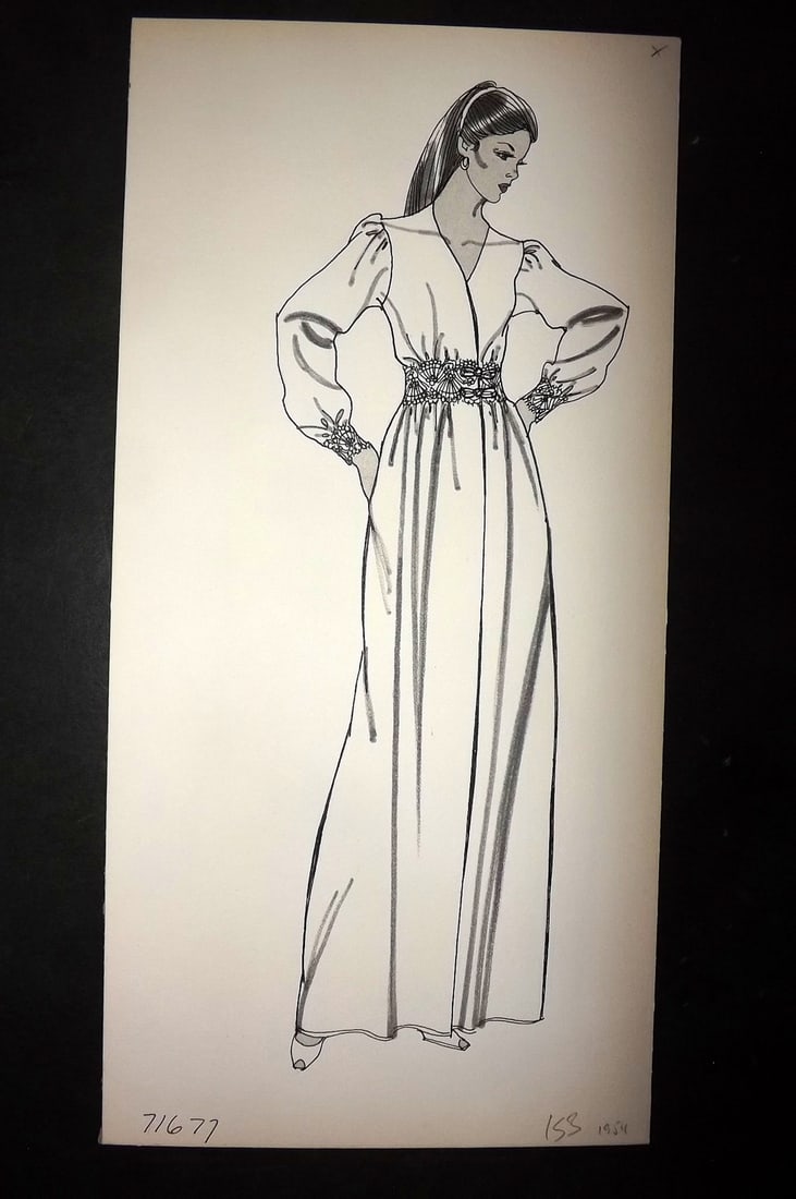 Original Art C1960's Original USA Lingerie Design by Shadowline Lingerie: Pen, Ink & Watercolour Made C1960-80 in Philadelphia. Original designs used for Catalgoues or Advertising. On heavy, good quality Artist's board. Size: 13.5 x 6.5 inch (34 x 17cm) Good Condition