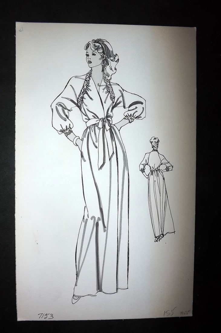 Original Art C1960's Original USA Lingerie Design by Shadowline Lingerie: Pen, Ink & Watercolour Made C1960-80 in Philadelphia. Original designs used for Catalgoues or Advertising. On heavy, good quality Artist's board. Size: 13.5 x 8 inch (34 x 20cm) Good Condition