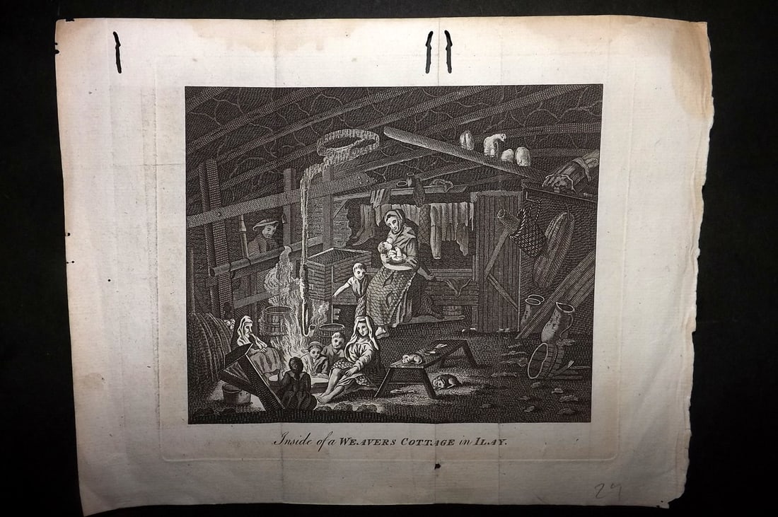 Pennant, Thomas 1772 Print. Weavers Cottage, Islay, Scotland (1 of 1)