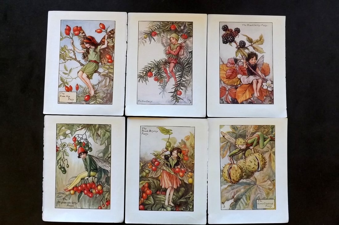 Barker, Cicely Mary C1940 Lot of 6 Flower-Fairy Prints - Autumn (1 of 1)