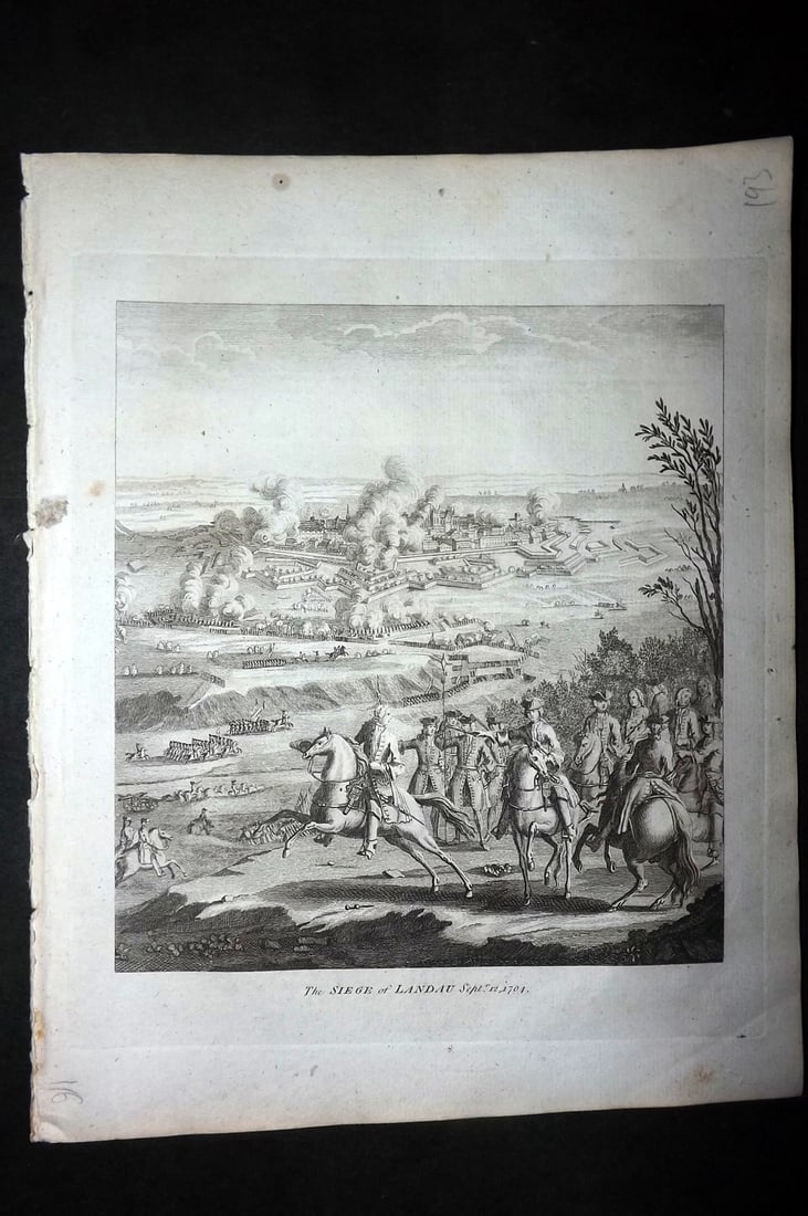 Macgowan, J. (Pub) 1781 Military Print. Siege of Landau, 1794. Germany (1 of 1)