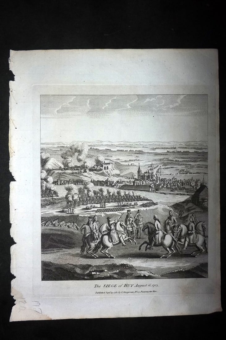 Macgowan, J. (Pub) 1781 Military Print. Siege of Huy, 1703. Belgium (1 of 1)