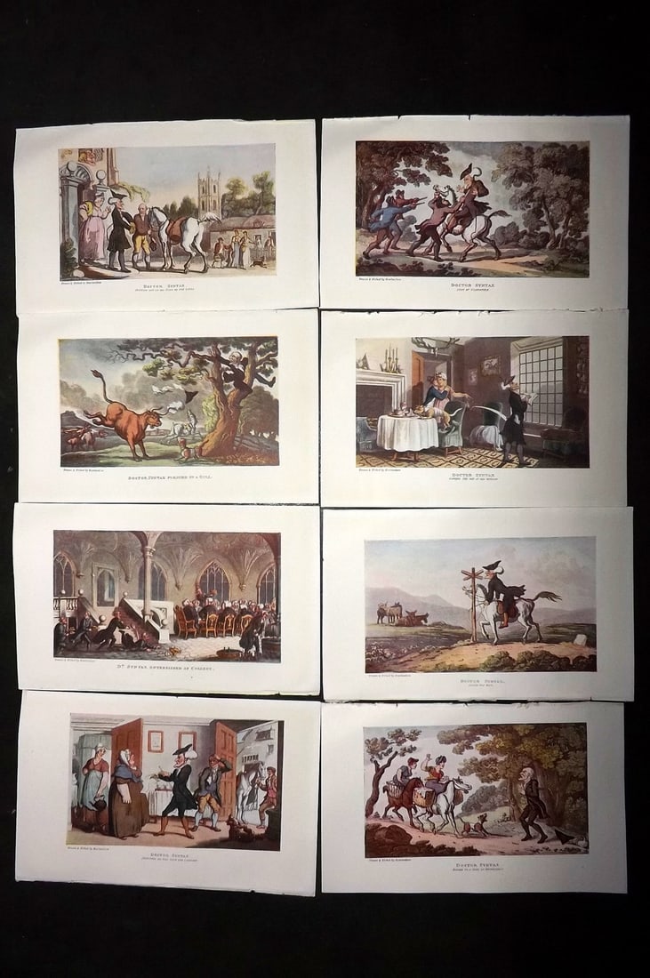 Rowlandson Doctor Syntax 1903 Lot of 8 Satire Prints (1 of 1)
