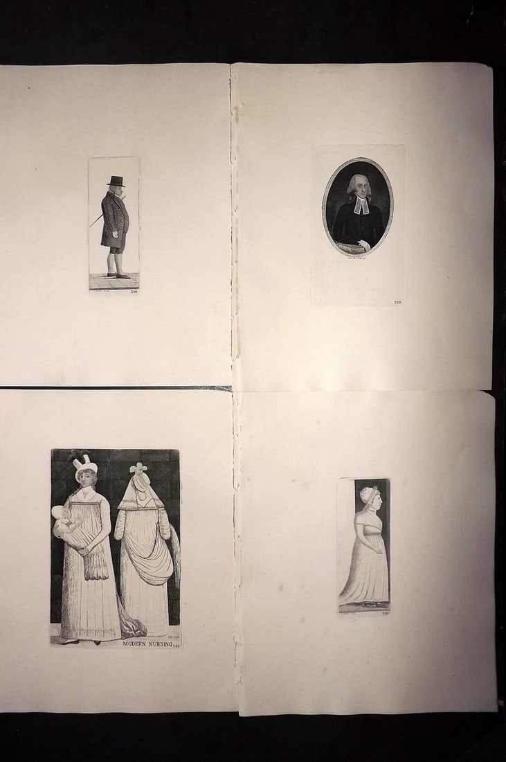 Kay, John 1877 Lot of 4 Scottish Caricatures: Etchings Published 1877, Edinburgh for "A Series of Original Portraits and Caricature Etchings" by John Kay. Paper Size: 10.5 x 8.5 inch (27 x 22cm) Good Condition