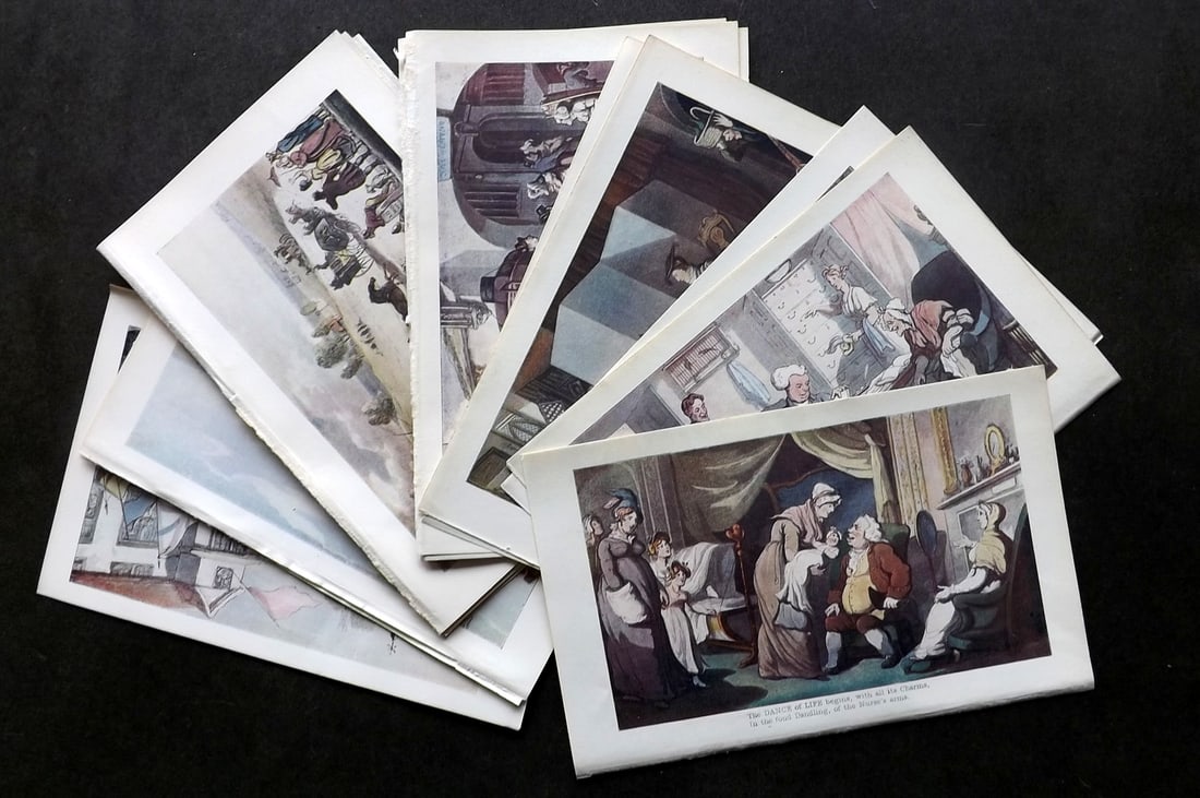 Rowlandson, Thomas 1903 Lot of 16 Dr Syntax Satire Prints (1 of 3)