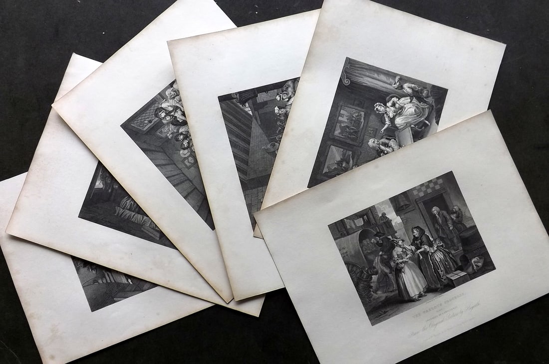 Hogarth, William 1833 Set of 6 Prints. Harlot's Progress (1 of 3)