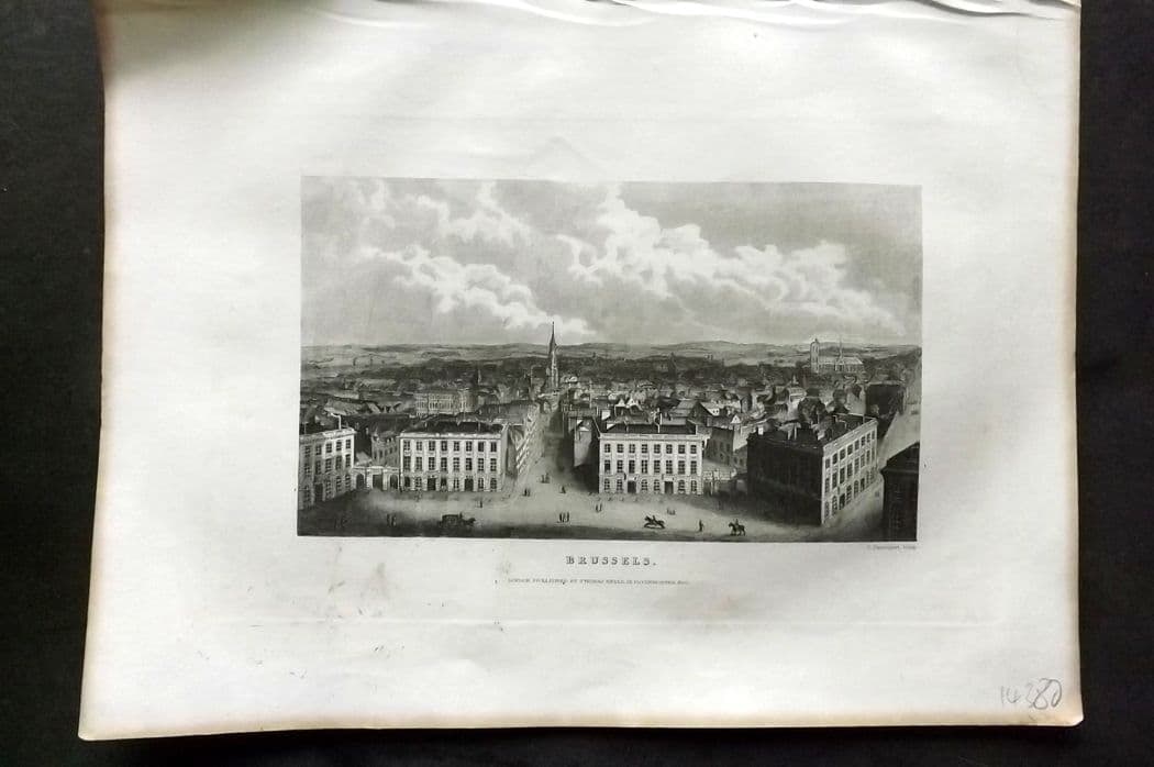 Kelly, Christopher 1841 Antique Print. Brussels, Belgium: Antique Steel Engraving Published 1841, London for "An Authentic History and Entertaining Description of the World and its Inhabitants..." by Christopher Kelly and Thomas Bartlett. Paper Size: 10.5 x