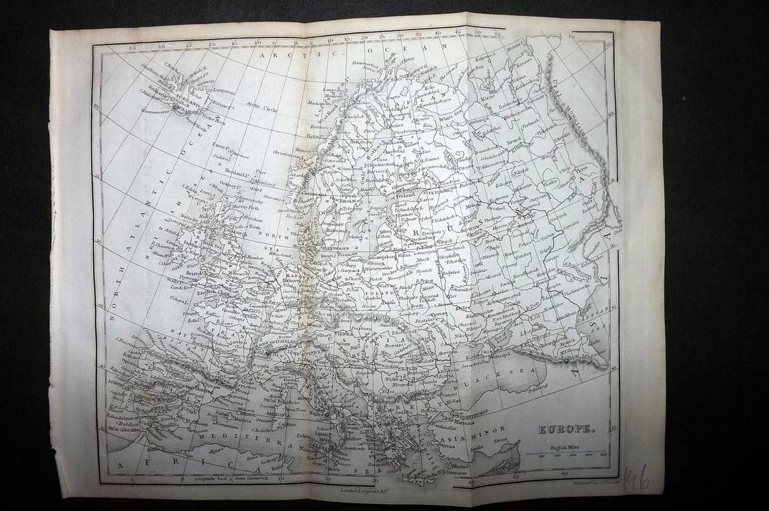 Hall, Sidney C1850 Antique Map. Europe (1 of 1)