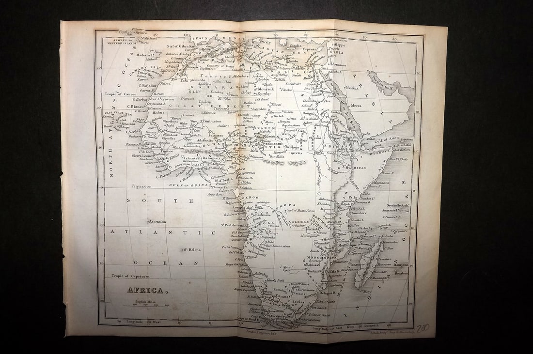 Hall, Sidney C1850 Antique Map. Africa (1 of 1)