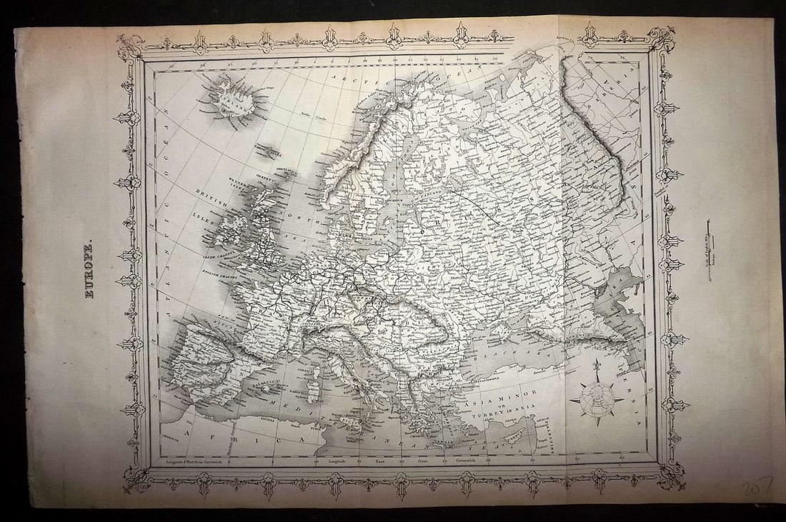 Ainsworth, James 1850's Antique Map. Europe (1 of 1)