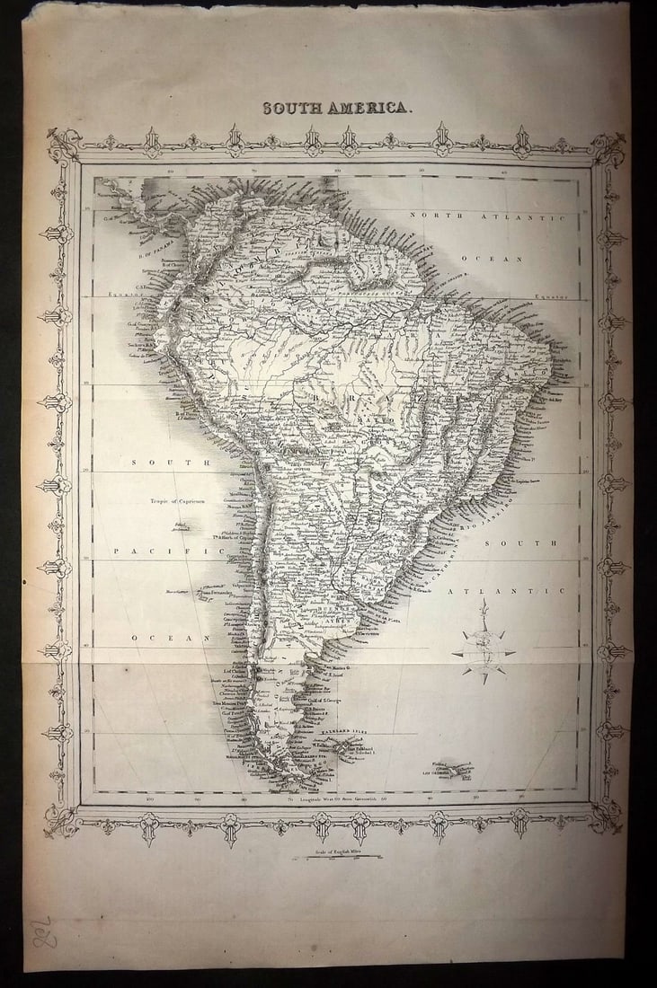 Ainsworth, James 1850's Antique Map. South America (1 of 1)