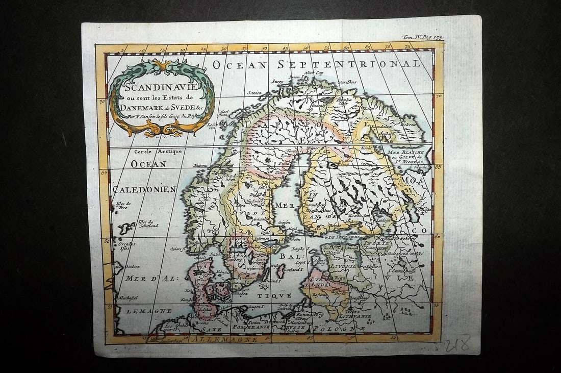 Chatelain, Zacharias (Pub) 1721 Hand Col Map of Scandinavia. Sweden Denmark (1 of 1)