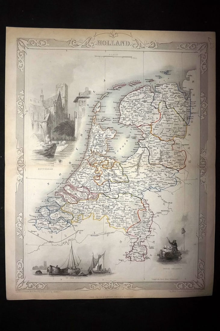 Tallis, John (Pub) 1852 Antique Map. Holland (1 of 1)