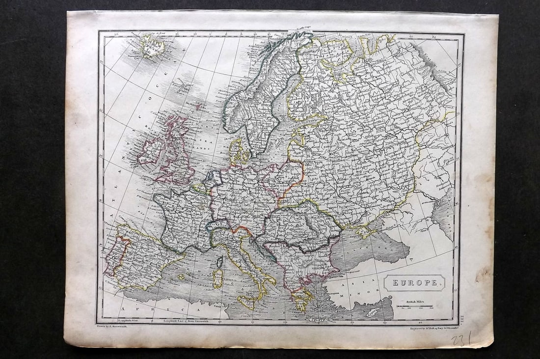 Arrowsmith, Aaron C1830 Antique Map. Europe (1 of 1)