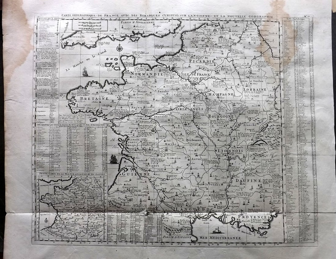Chatelain, Zacharie C1710 Antique Map. France (1 of 2)