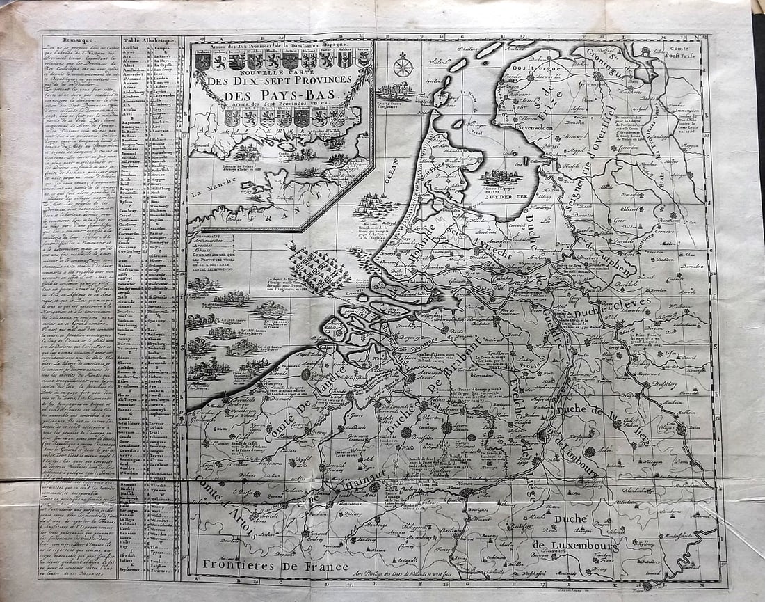 Chatelain, Zacharie C1710 Antique Map. Netherlands Belgium Low Countries (1 of 2)