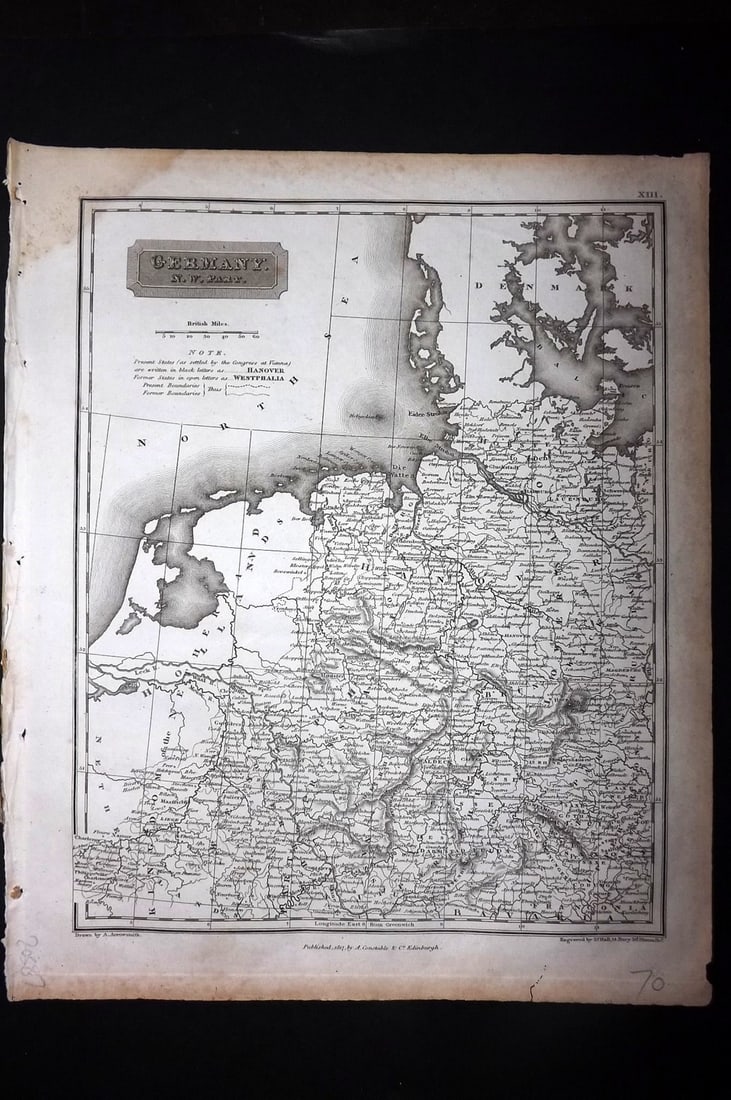 Arrowsmith, Aaron 1817 Antique Map. Germany. N. W. Part (1 of 1)