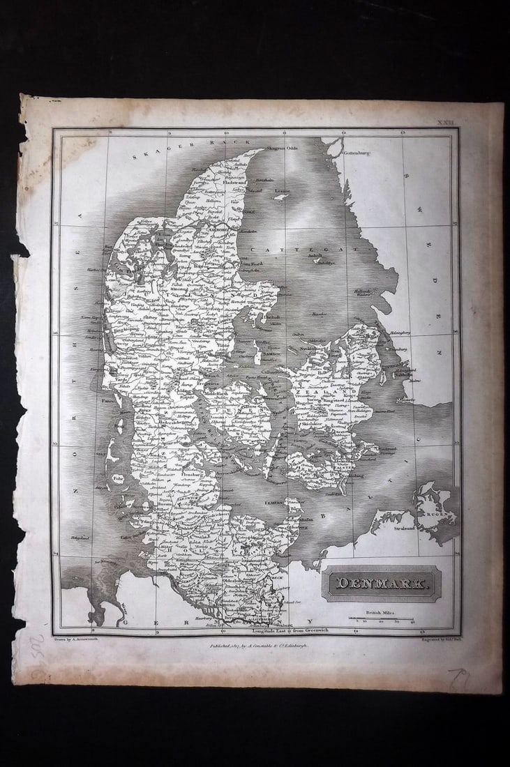 Arrowsmith, Aaron 1817 Antique Map. Denmark (1 of 1)