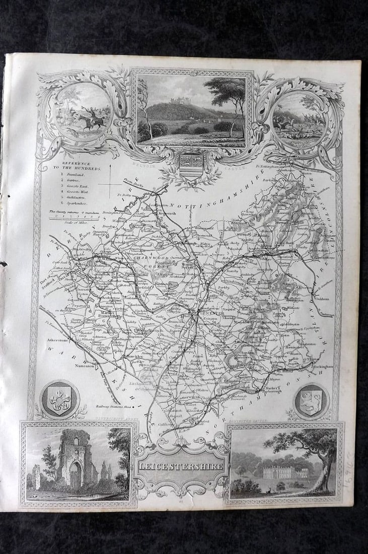 Moule, Thomas C1838 Antique British County Map. Leicestershire (1 of 1)