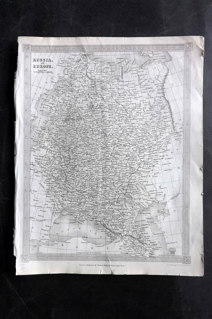 Kelly & Barclay 1843 Antique Map. Russia in Europe (1 of 1)