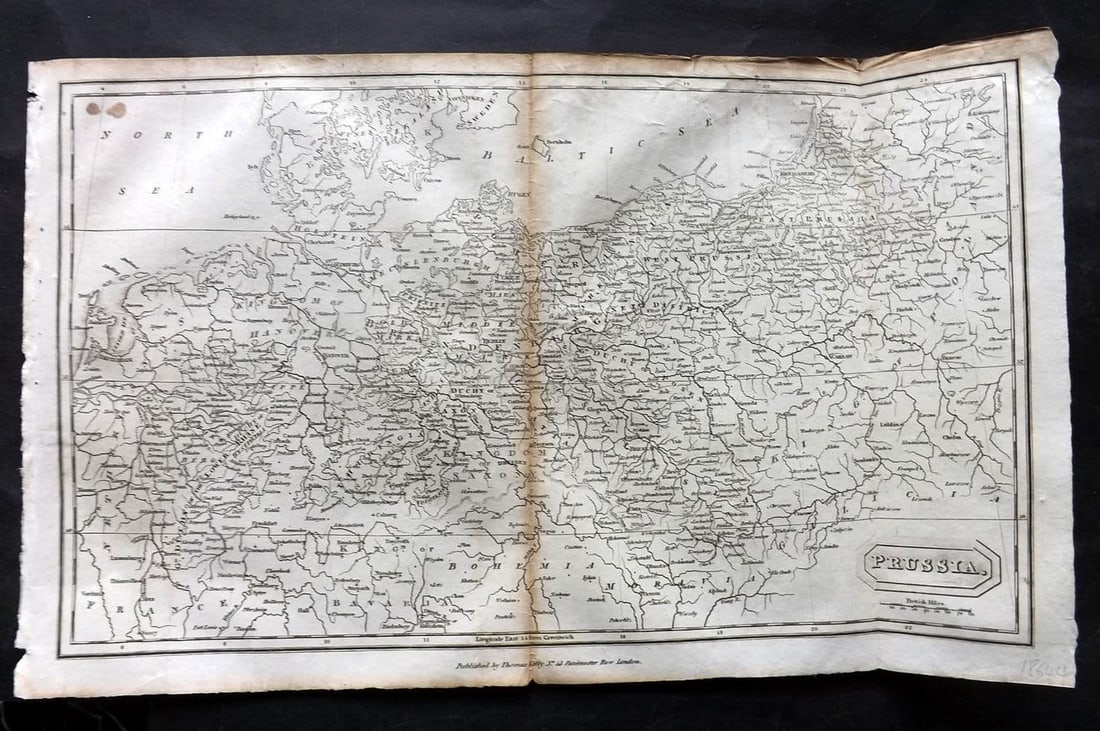 Kelly, Christopher 1829 Antique Map. Prussia Germany (1 of 1)