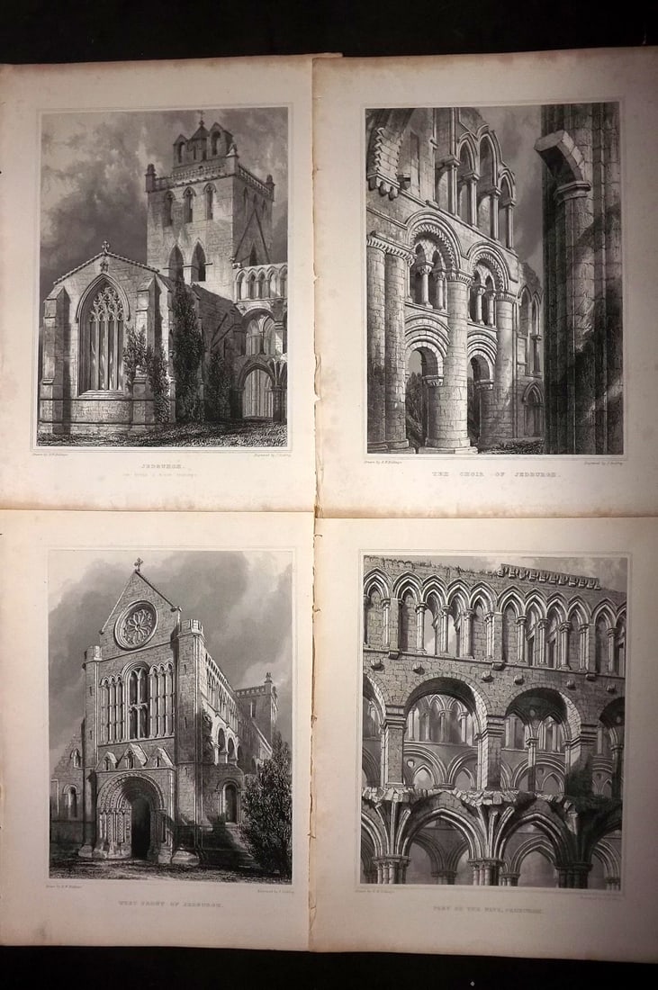Billings, Robert C1850 Lot of 4 Scottish Steel Engraved Views Scotland: Folio Steel Engraving Published 1845-52, London for "The Baronial and Ecclesiastical Antiquities of Scotland" Illustrated by Robert William Billings. Paper Size: 11.5 x 8.5 inch (29 x 22cm) Good Condi