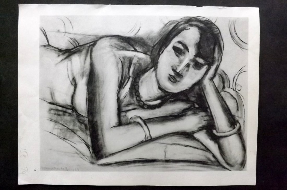 Matisse, Henrii 1969 Folio Scarce Print. Drawing 10: Lithograph Published 1969, New York for "Henri Matisse. Drawings And Paper Cut-Outs" by Raoul Jean Moulin. Paper Size: 12 x 9 inch (30.5 x 23cm) Good Condition