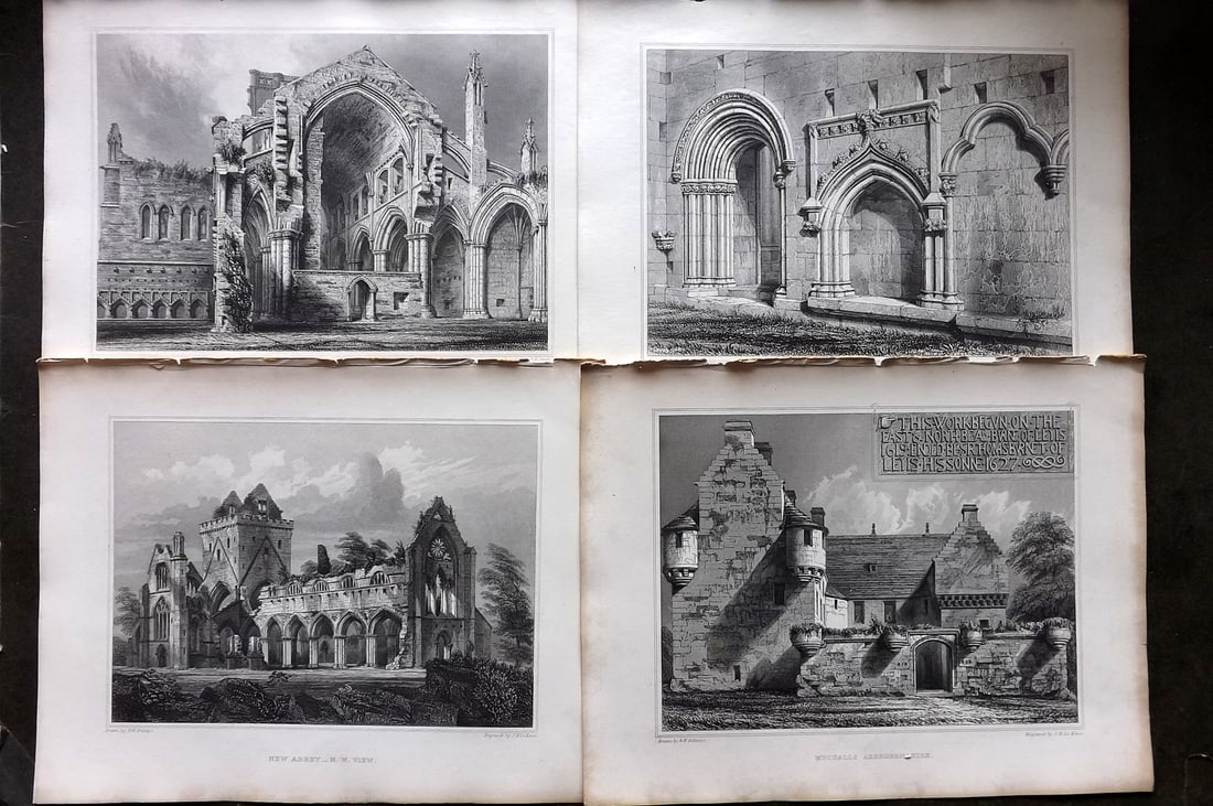 Billings, Robert C1850 Lot of 4 Scottish Steel Engraved Views Scotland (1 of 1)
