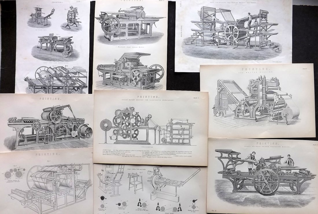 National Encyclopedia 1891 Lot of 9 Science Prints - Printing (1 of 1)