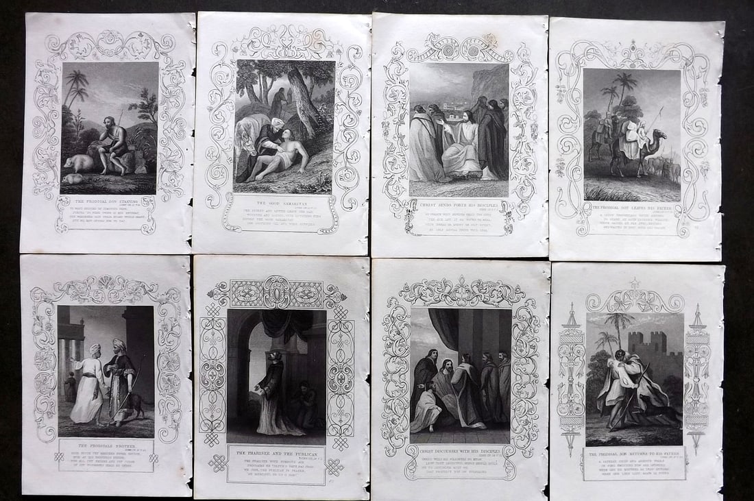 Tallis, John (Pub) 1851 Lot of 8 Antique Religious Prints (1 of 1)