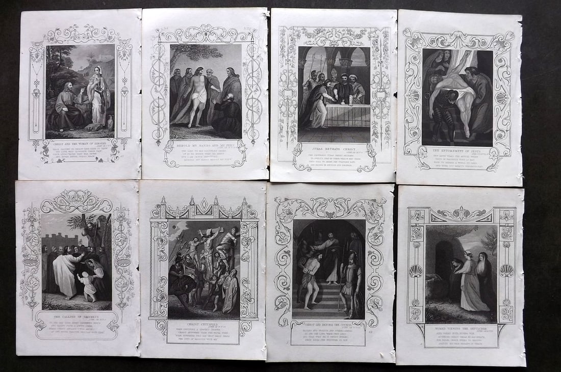 Tallis, John (Pub) 1851 Lot of 8 Antique Religious Prints (1 of 1)
