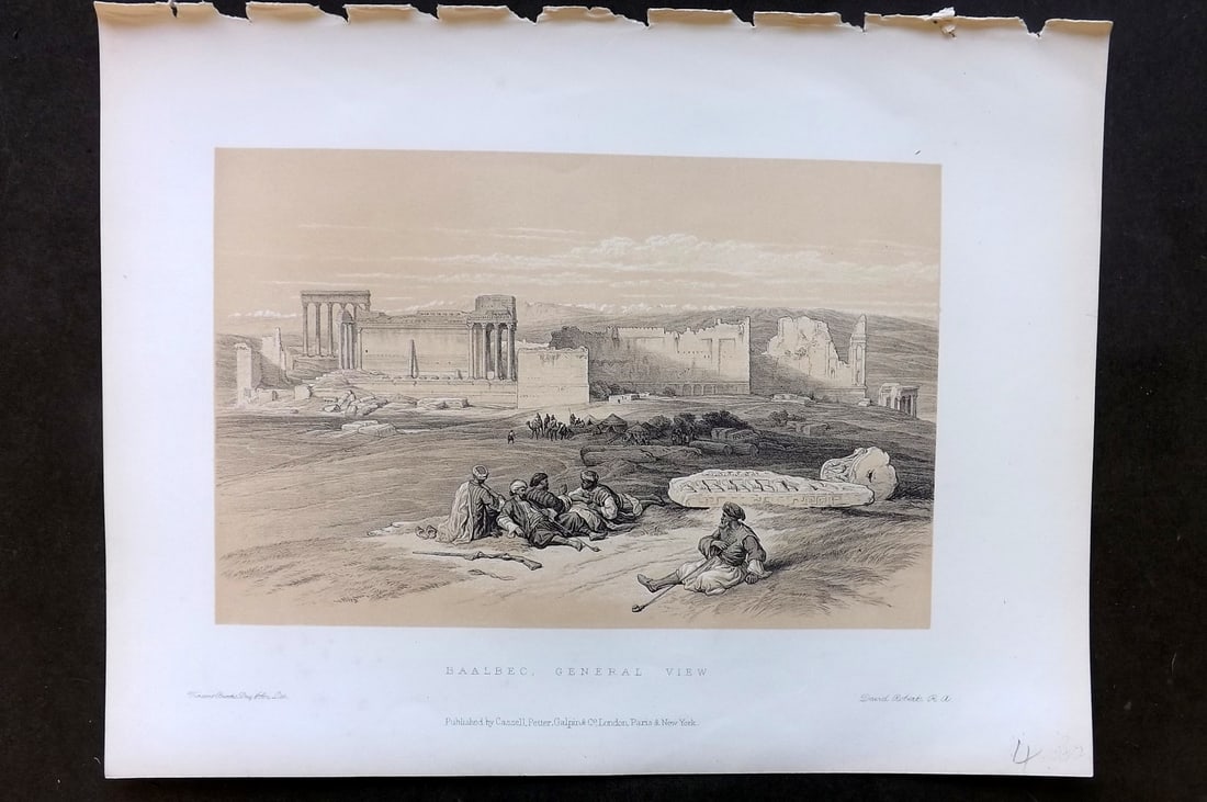 David Roberts Holy Land 4to 1887 Antique Print. Baalbec, General View. Lebanon (1 of 1)