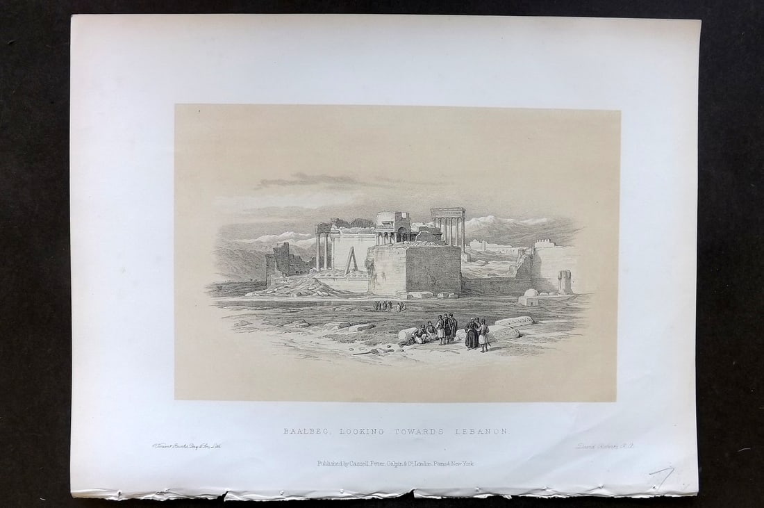 David Roberts Holy Land 1887 Antique Print. Baalbec, Looking Towards Lebanon (1 of 1)