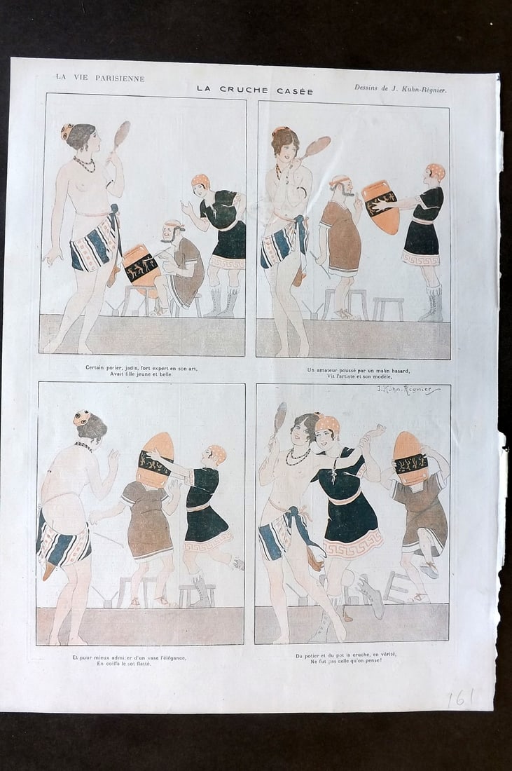 La Vie Parisienne 1917 Art Deco Print. La Cruche Casee by Kuhn-Regnier (1 of 1)