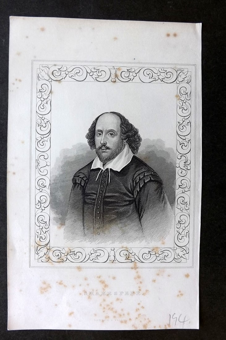 Townsend, Leonard 1836 Portrait Print. William Shakespeare (1 of 1)