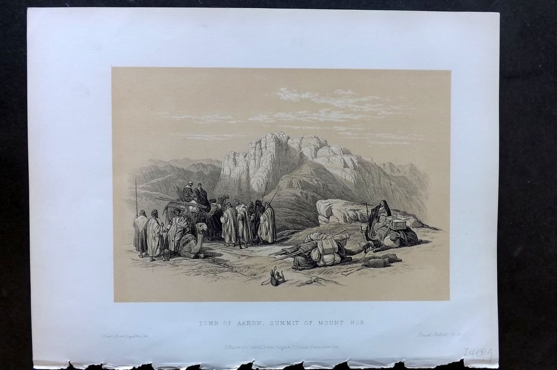 Roberts, David 1887 Holy Land Print. Tomb of Aaron, Summit of Mount Hor (1 of 1)