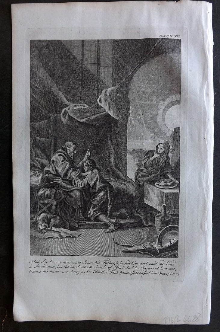 Goadby (Pub) 1770 Religious Print. And Jacob went near unto Isaac his Father (1 of 1)