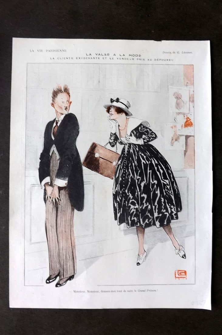 La Via Parisienne 1917 Art Deco Print. La Valse a la Mode by Leonnec (1 of 1)