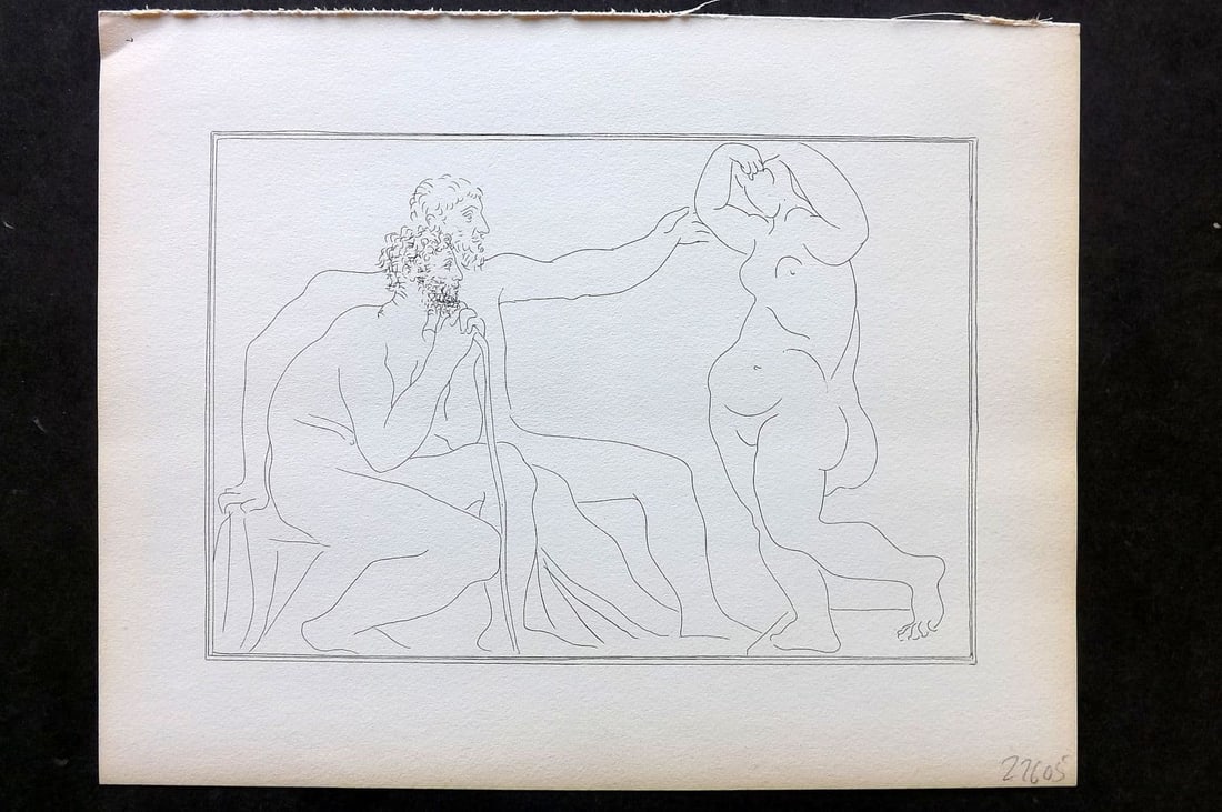 Picasso Vollard Suite 1956 Print. Two Sculptors before a Statue 07 (1 of 1)