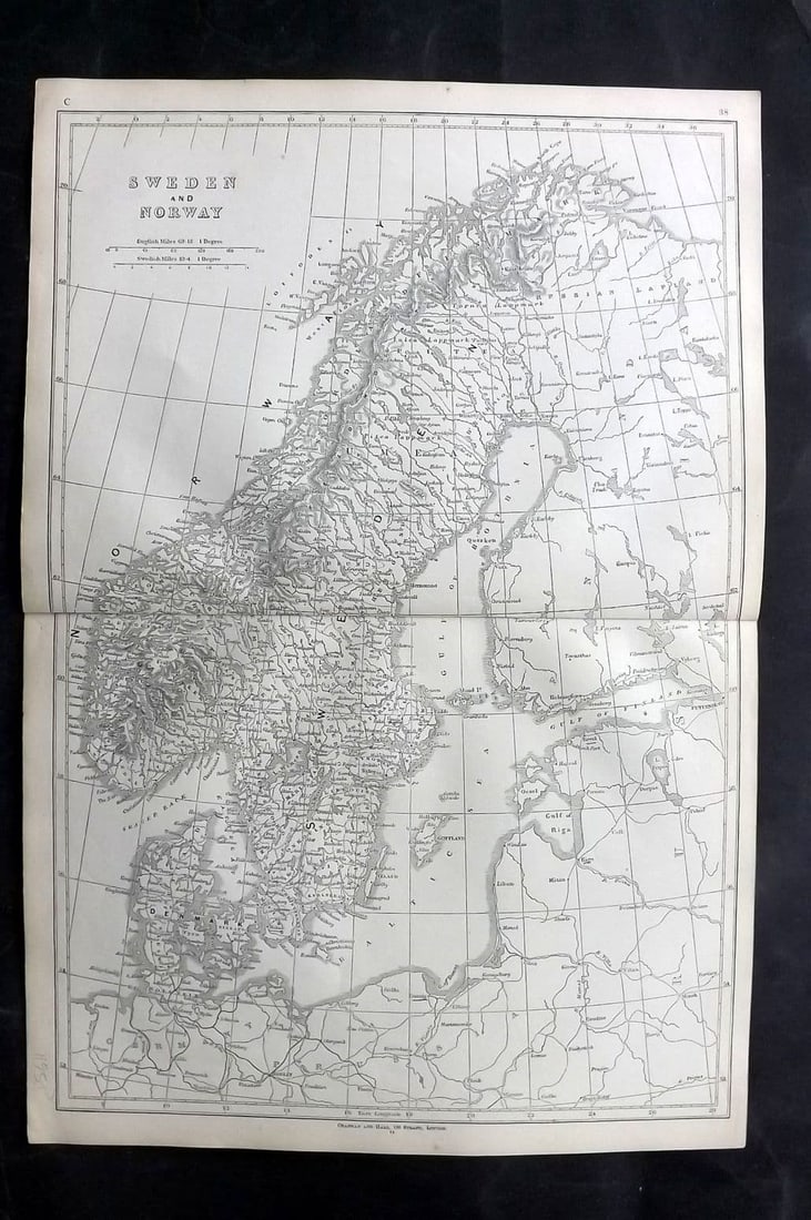 Lowry, Joseph 1852 Antique Map. Sweden and Norway (1 of 1)