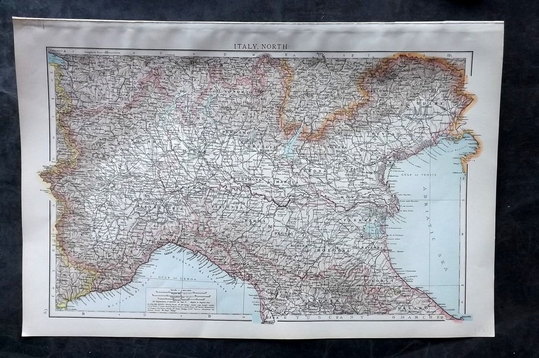 Times Atlas 1895 Antique Map. Italy North (1 of 1)