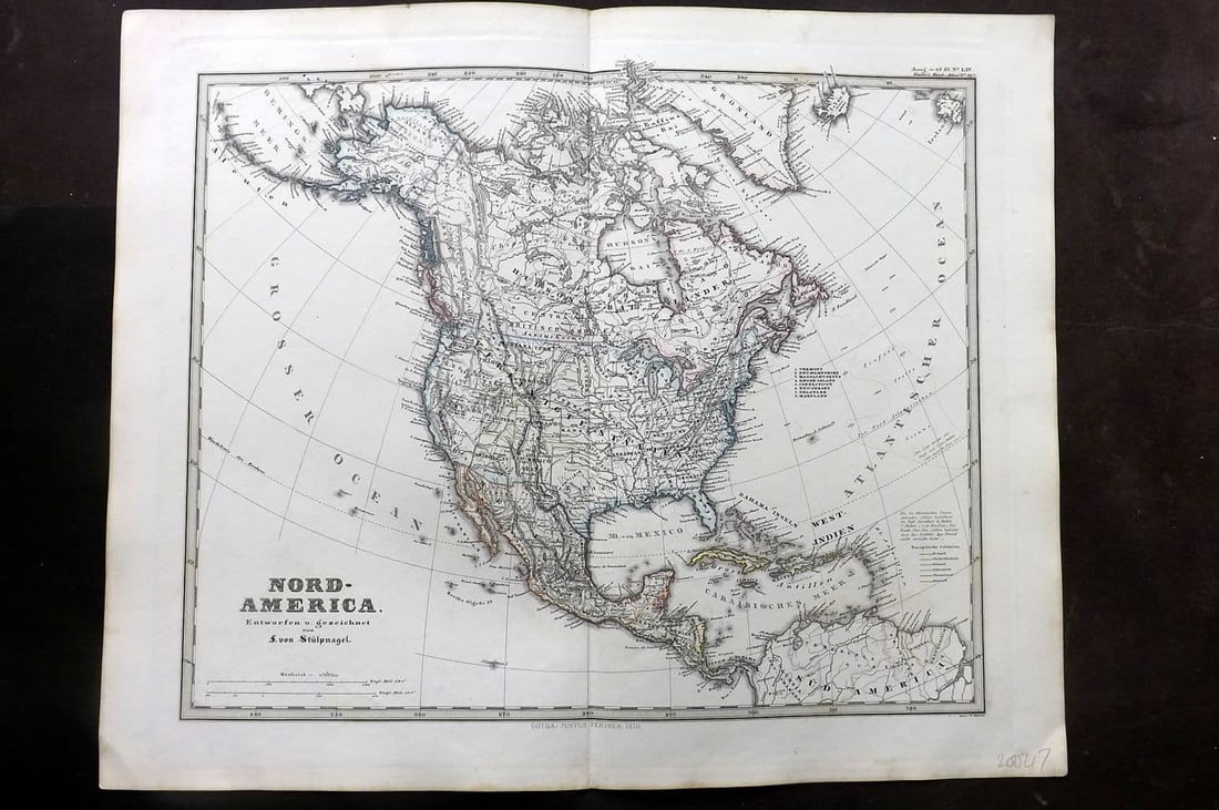 Stieler, Adolf 1870 Antique Map. Nord-Amerika. North America USA Canada (1 of 1)