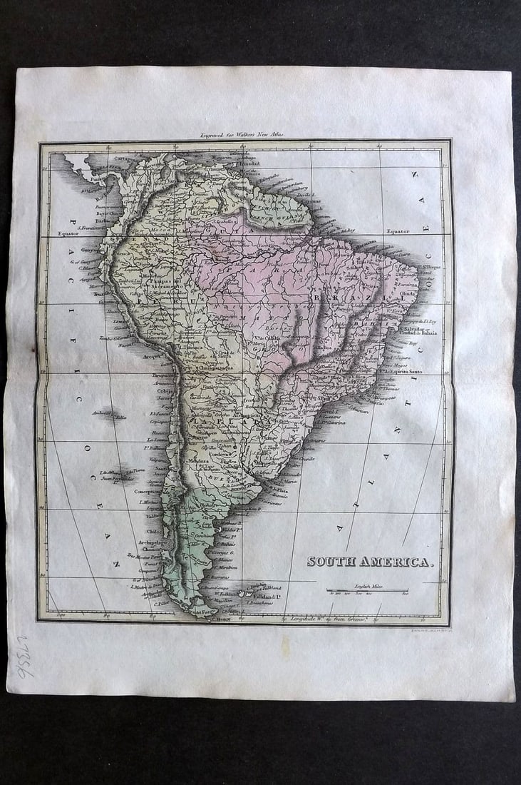 Thomson & Walker 1820 Hand Col Map. South America (1 of 1)