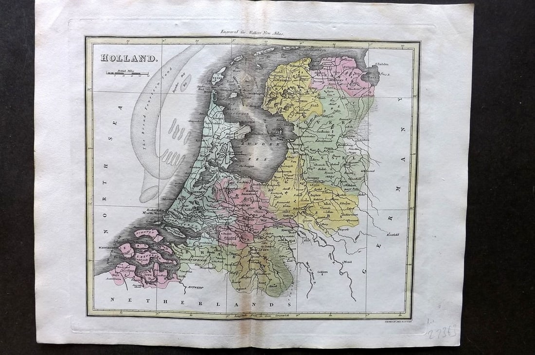 Thomson & Walker 1820 Hand Col Map. Holland (1 of 1)