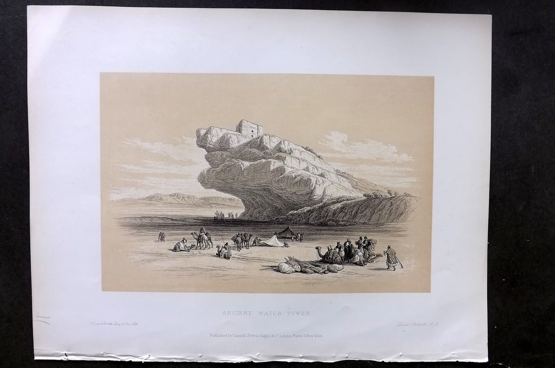 David Roberts Holy Land 4to 1887 Antique Print. Ancient Watch Tower (1 of 1)