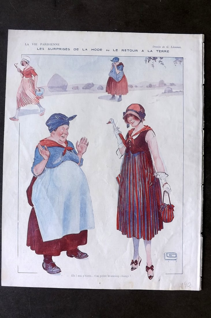 La Via Parisienne 1917 Art Deco Print. Les Surprises de la Mode by Leonnec (1 of 1)