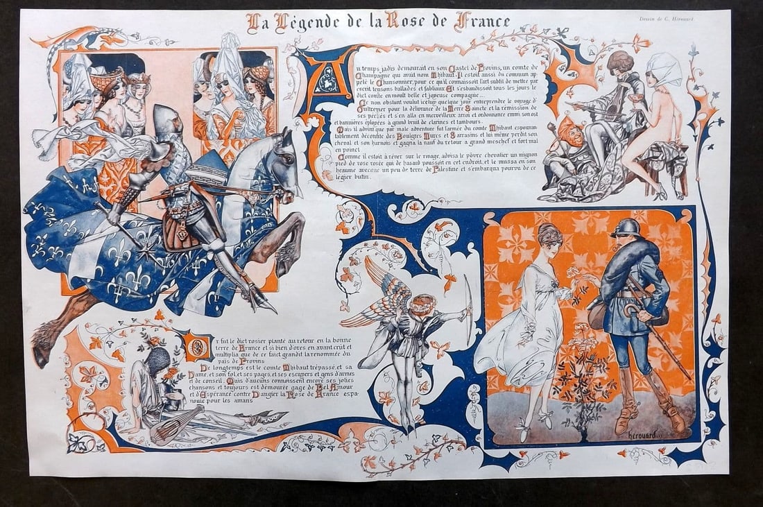 La Via Parisienne 1917 Deco Double. La Legende de la Rose de France Herouard (1 of 1)