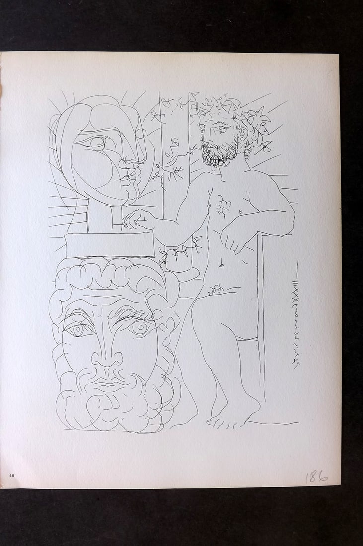 Picasso Vollard Suite 1956 Print. Seated Sculptor and Two Sculptured Heads 48 (1 of 1)