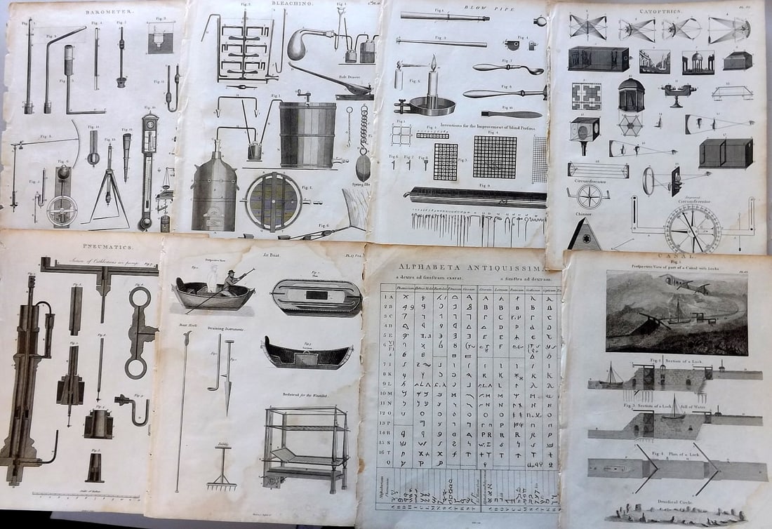 Kearsley (Pub) 1802 Lot of 8 Science & Tech Prints (1 of 1)